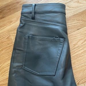 Aritzia Gray Straight-Leg Faux Leather Pants